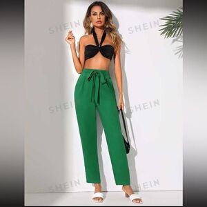 Green Tie up slacks 💚